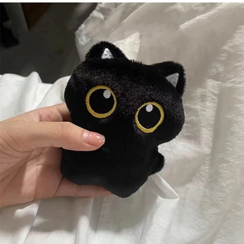 Süße schwarze Katze Plüschtier Puppe kleiner Anhänger Kuschelkissen Kissen Ins schwarze Katze Plüschtier Puppe
