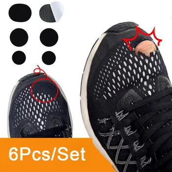 Schwarze Reparaturflicken für Sportschuhe, Vamp, selbstklebende Flicken, Lochflicken für Schuhe (6 Stück)
