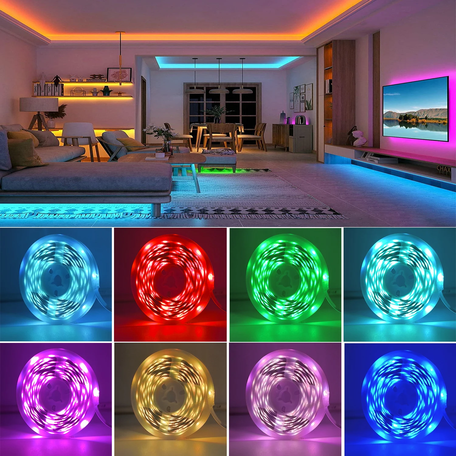 RGB-LED-Streifenlichter, 5 m, 10 m, 20 m, 30 m, LED-Raumlicht – Bild 2
