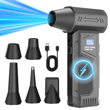 【2026 Neu】Kabelloser Jet-Ventilator mit Bürstenlosem Motor, Turbo-Luftgebläse für Autoreinigung mit LED-Licht
