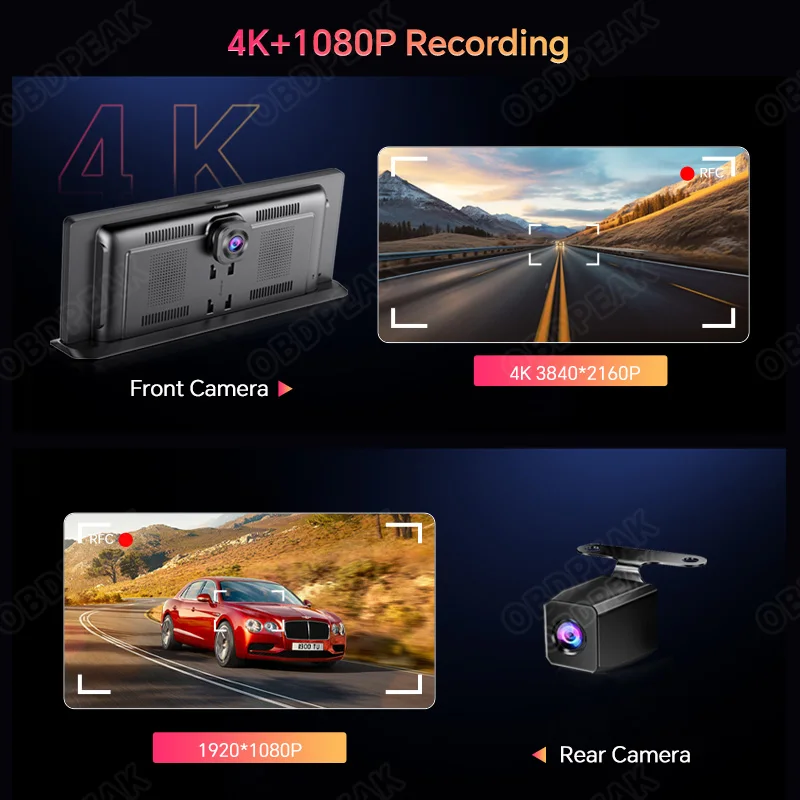 K2 pro 11.3 "Auto DVR 4k Kamera drahtlose Carplay Android – Bild 5