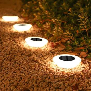 1/4er-Pack Solar-Bodenleuchten, 14 LEDs, wasserdichte Außenlandschaftsleuchte, LED-Rasenlampe, für Garten