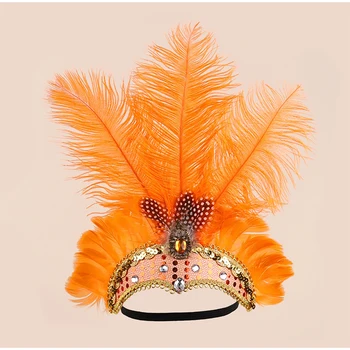 Bunter Feder-Kopfschmuck Brasilianischer Karneval Dekorativer Showgirl-Haarreif Bühnen-Performance