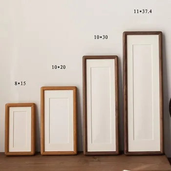 Rechteckiger Massivholz-Bilderrahmen Schwarznuss/Teakholz-Steckverbindungs-Bilderrahmen Ausstellungsständer