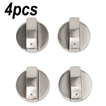Gasherd Knöpfe 6mm Silber Moderne Küche Elektroherd Ofen Kochfeld Control Schalter Für Haushalt (4 Stück)