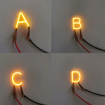 Gelb Englisch Brief Filament COB LED Filament DC3V Kerze Edison Gelb Dioden Party Dekoration Licht Zubehör DIY