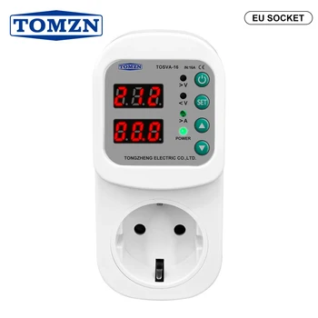 TOMZN Automatischer Spannungs- und Stromschutz-Steckdosenadapter AC 110V 220V Einstellbar 16A