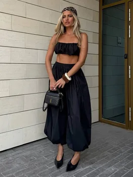 Bornladies Herbst Damen 100 % Baumwolle, lockere Laternen-Stil, weites Bein, Street-Style, lässige faule Hose