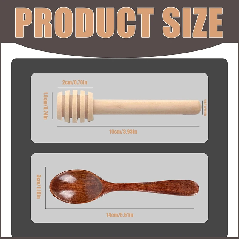 Holz Honig Löffel Honig Stick Set Dessert Löffel Honig Rühren – Bild 6