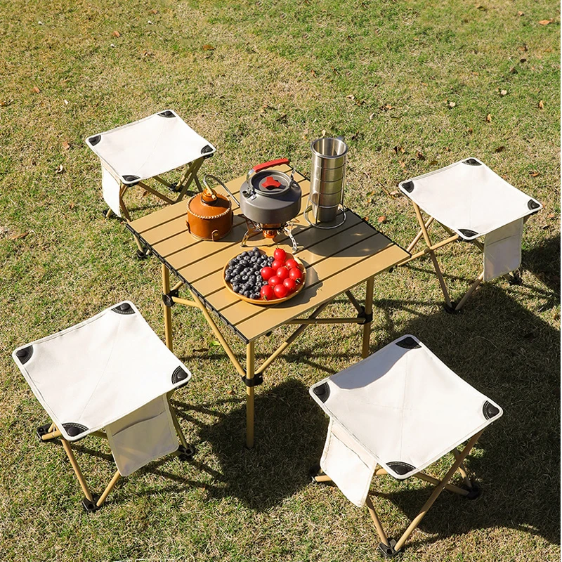 Outdoor Tragbare Klapphocker Camping Zusammenklappbare Fuß – Bild 6