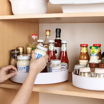 360-Grad-drehbarer Schrank-Organizer für Küche, Badezimmer, Kosmetik, Drehteller, Ablage, rutschfeste