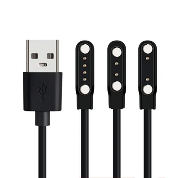 Universal 2Pin 4mm 7,62mm 4Pin Starke Magnetische Ladekabel USB Ladeleitung Kabel Schwarz Weiß für Smart uhren