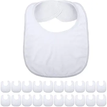 Sublimationsrohlinge, weiße Lätzchen, Wärmeübertragung, waschbar, wiederverwendbar, Stofflätzchen (5 Stück)