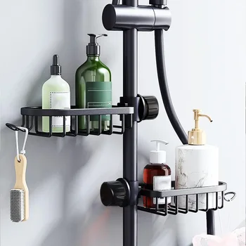 Bad Wasserhahn Lagerung Rack Dusche Shampoo Seife Halter Einstellbare Küche Waschbecken Lappen Schwamm Ablauf