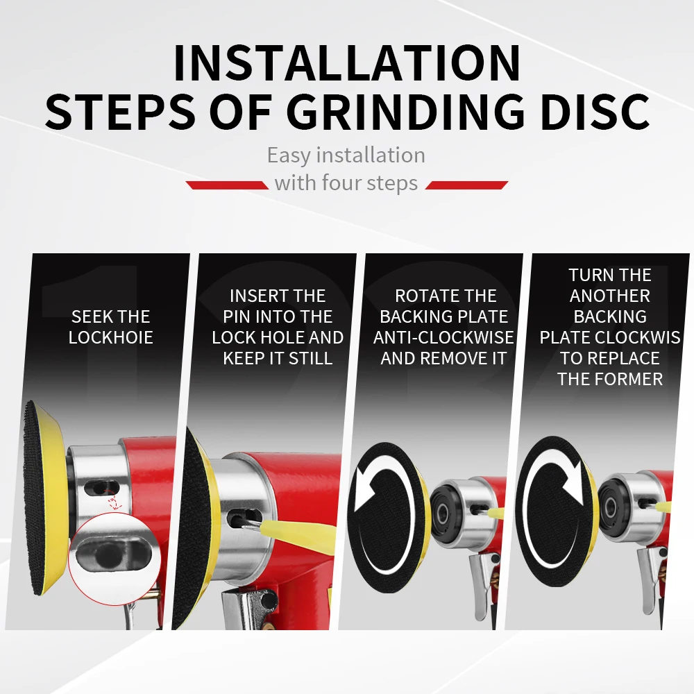 SIFANG Random Orbit Air Sander Mini pneumatische – Bild 4
