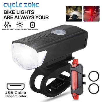 Fahrrad Licht Set Fahrrad Scheinwerfer Rücklicht USB Aufladbare MTB Fahrrad Vorne Hinten Lampe Set Radfahren