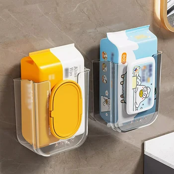 An der Wand montierter Spender für Feuchttücher, selbstklebender Halter für Küche, Badezimmer, Seidenpapier