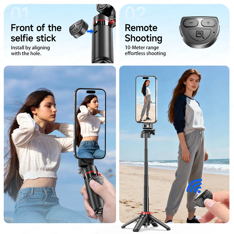 Magnetischer Mini-Selfie-Stick Stativ für Mobiltelefone mit – Bild 3