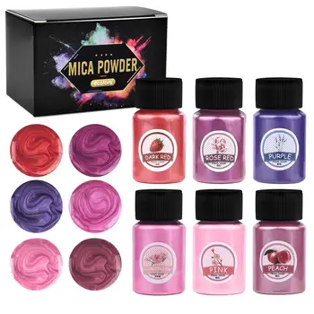 6 farben/Sets Perle Pulver Pigment DIY Epoxy Harz Form Farbstoff Perlglanz Epoxy Harz Pigment Schmuck Machen