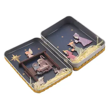 Weihnachten Krippe Jesus Krippe Set Familie Krippe Handgemachte Kabine Box Theater Desktop Ornamente