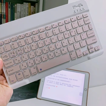 Ultraschlanke Bluetooth-Tastatur in koreanischer Sprache, tragbar, Mini, kabellos, wiederaufladbar, für Apple