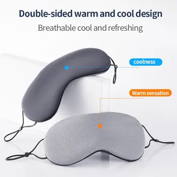Koreanische Eisseide-Augenmaske, verstellbar, warm-kühl, doppelt nutzbar, atmungsaktive Schlafmaske für Reisen