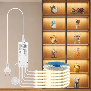 Cob LED Streifen Licht unter Schrank Sammlung Display Bücherregal Kleider schrank Lampe Band durchlässig Holz