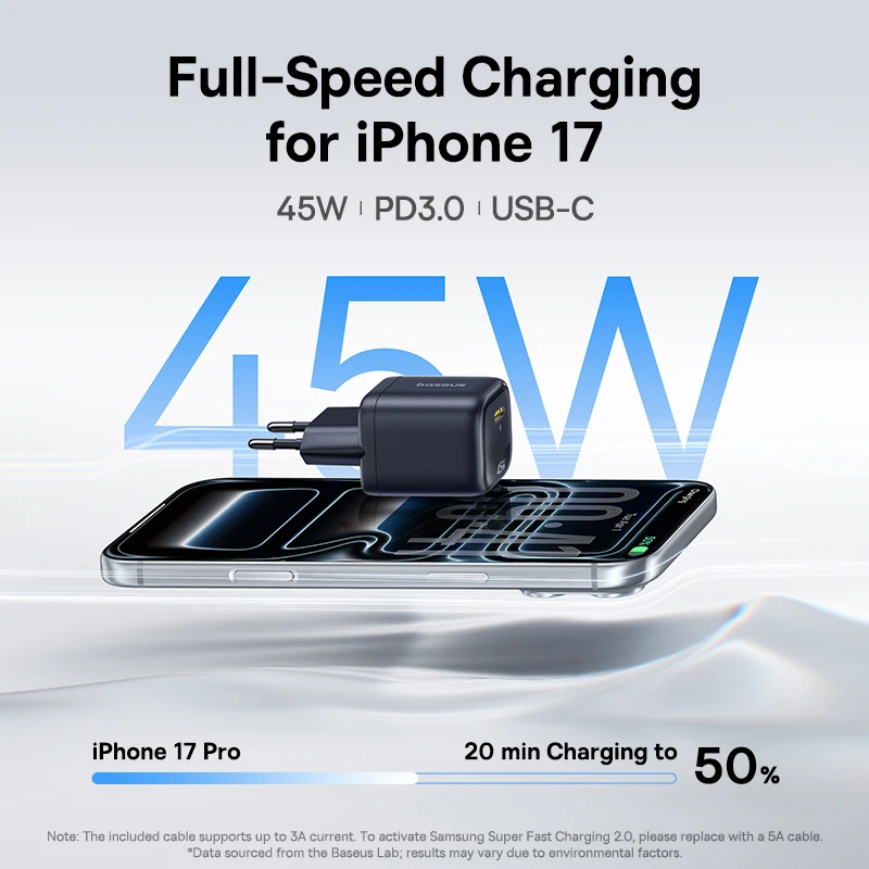 GaN USB-C Ladegerät 45 W PD für iPhone und Samsung Galaxy – Bild 2