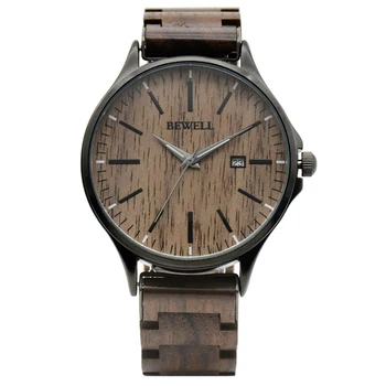 Handgefertigte Holz-Armbanduhr für Herren, Modische Minimalistische Schlanke Analoge Quarzuhr