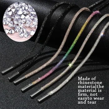100/120/140/160cm Mode Luxus Strass Schnürsenkel Regenbogen Diamant Schnürsenkel Casual Flechten Sneaker