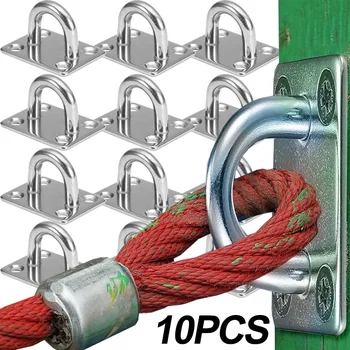 Edelstahl-Vierkant-Ösenplatte, robuste Wand- und Deckenhaken für Hängematten, Marine-Hardware, Schlaufenhaken