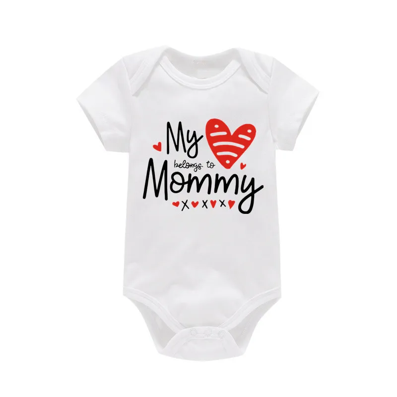 100% Baumwolle Baby Jungen Mädchen Stram pler Kurzarm lustige – Bild 2