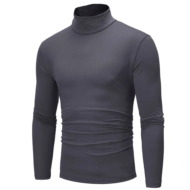 1/2 stücke Herbst Winter männer High Neck T-shirt Slim Fit – Bild 4