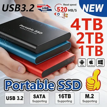 Externe Hochgeschwindigkeits-Mobilstation, USB 3.1, Großkapazitäts-Solid-State-Laufwerk, Ultragroßer