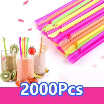 Löffel Strohhalme trinken Stroh Farbe Milch shake Smoothie Löffel Stroh Getränk für Bar Geburtstags feier