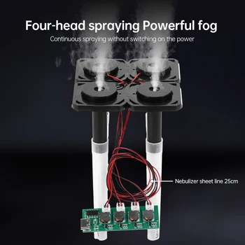 DC5V Unswitched Four Spray Luftbefeuchter Modul Zerstäubung Steuerplatine DIY Ultraschallvernebler TYPE-C