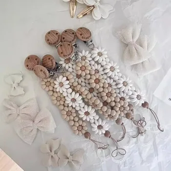 Baby Schnuller Clip Blume Schnuller Clip handgemachte Silikon Schnuller Nippel Halter Clip Neugeborenen