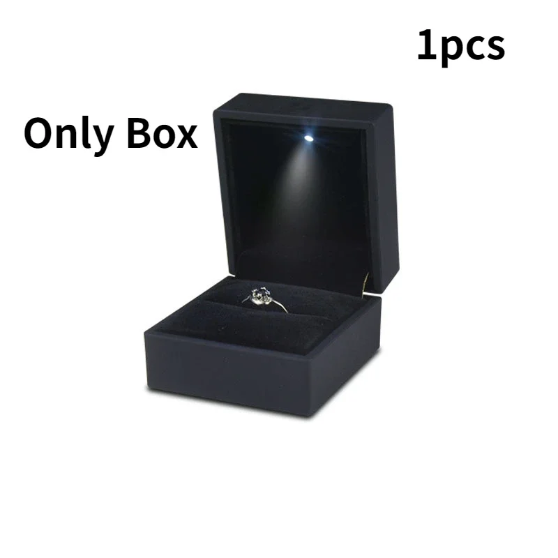 2024 Luxus-Ringbox mit LED-Licht, Schmuck-Diamant-Ringbox für