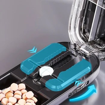Viertel Pille Cutter Lagerung Box Tragbare Medikament Tablet Medizin Staubdicht Teiler Organizer Brecher Pille