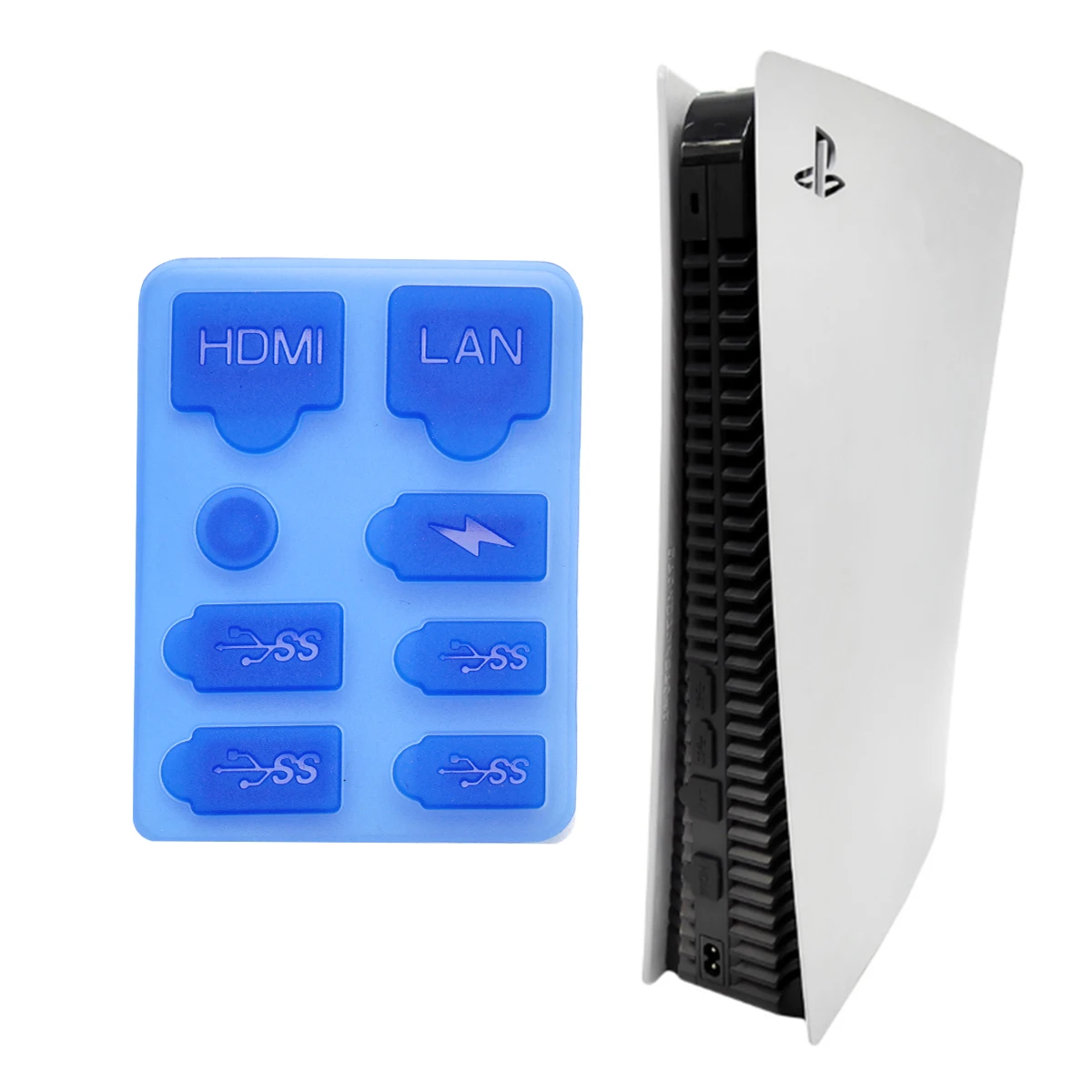 Staubschutz-Stecker Set für PS5 Slim, Silikon
