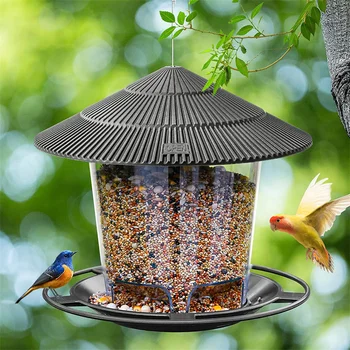 Vogelfutterautomat, automatischer hängender Gartenpavillon für den Außenbereich, Futterbehälter für Wildvögel