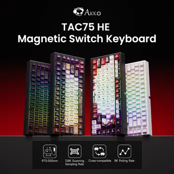 AKKO TAC75 HE Magnetschalter-Tastatur 75 % Gaming-Tastaturen Rapid Trigger 0,005 mm 8K RGB Wired Esports