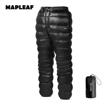 MAPLEAF Daunenhose Ultraleichte warme Daunenhose 800FP Winter-Schneehose Winddichte wasserdichte Skihose