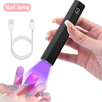 YIKOOLIN Tragbarer Wiederaufladbarer UV-LED-Nageltrockner Mini Gel-Lack Aushärtungslampe 2 Zeitmodi
