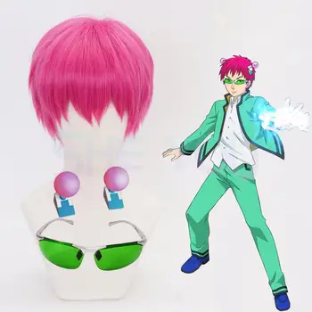 Anime The Disastrous Life Of Saiki K. Cosplay-Requisiten, Saiki Kusuo Perücke, Haarnadeln, Brille, grüne