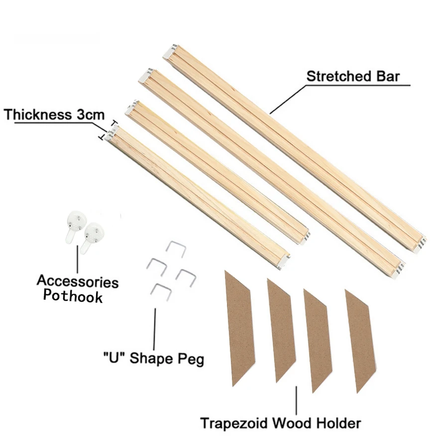 DIY Holzrahmen Leinwand Malerei Holz plakat Foto rahmen – Bild 4