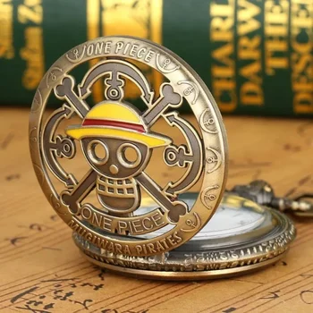 One Piece Monkey·D·Ruffy Kreative personalisierte Retro Flip Taschenuhr Urlaub Geschenk Anime Film Cartoon