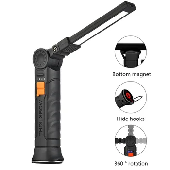 Tragbare Cob LED Taschenlampe USB wiederauf ladbare Arbeits licht magnetische Laterne Hängelampe