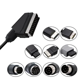 1,8 m RGB-Scart-Kabel für PS2/PS1/PS3/SEGA Mega Drive1/MD2/DC Dreamcast/Saturn/XBOX/XBOX 360