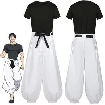 Jujutsu JJK Manga Anime Fushiguro Toji Satoru Gegenseitige Hilfe Kospy Kos Tsume Perücke T-shi RT Hosen Rose